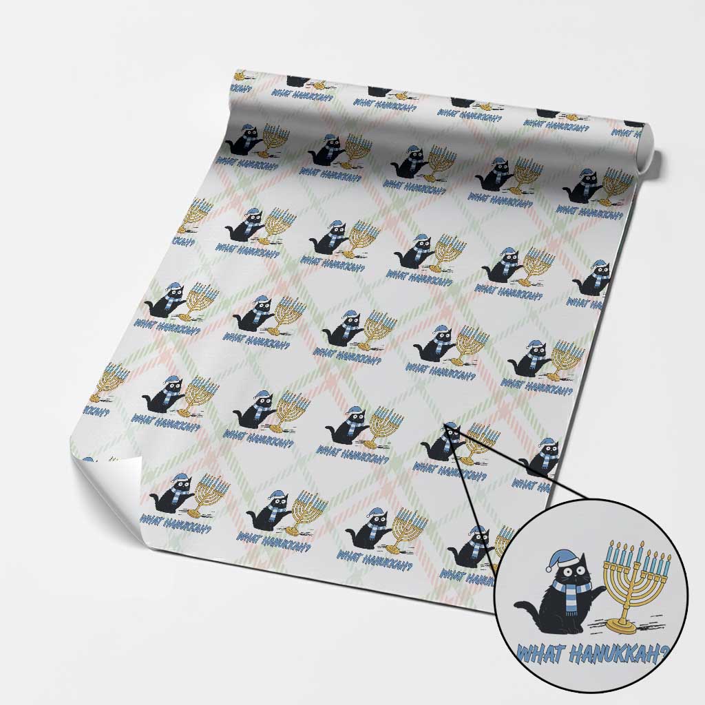 Funny Black Cat Hanukkah Chanukah Wrapping Paper Roll TS14 Christmas Plaid Print Your Wear
