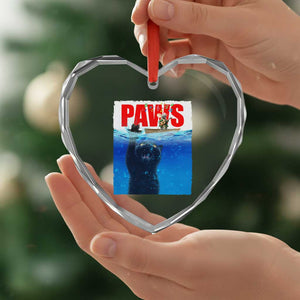 Funny Black Cat Heart Crystal Glass Ornament PAWS Parody Kitten Mouse Humorous TS14 Print Your Wear