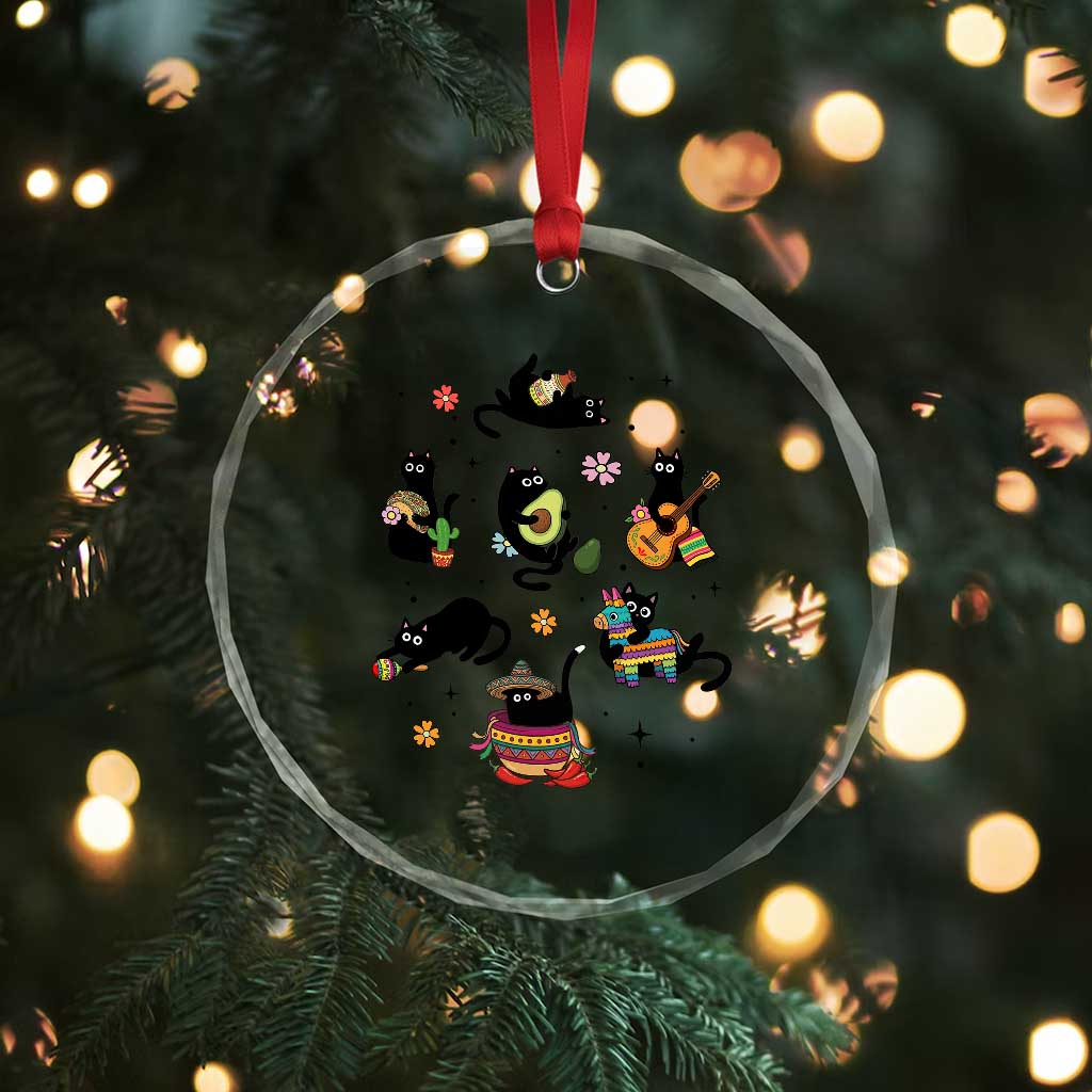 Funny Black Cat Lover Cinco De Mayo Crystal Glass Ornament Mexican Fiesta Gift TS12 Print Your Wear