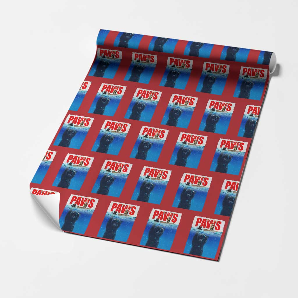 Funny Black Cat Wrapping Paper Roll PAWS Parody Kitten Mouse Humorous TS14 Red Print Your Wear