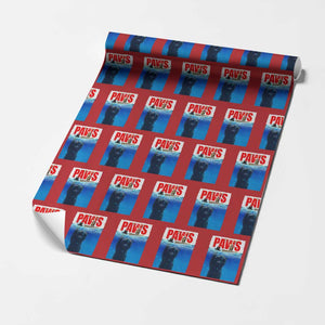 Funny Black Cat Wrapping Paper Roll PAWS Parody Kitten Mouse Humorous TS14 Red Print Your Wear