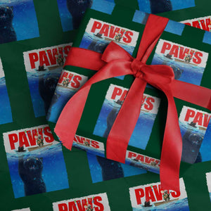 Funny Black Cat Wrapping Paper Roll PAWS Parody Kitten Mouse Humorous TS14 Green Print Your Wear