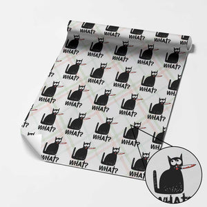 Funny Black Cat Wrapping Paper Roll What Kitten Murderous TS11 Christmas Plaid Print Your Wear