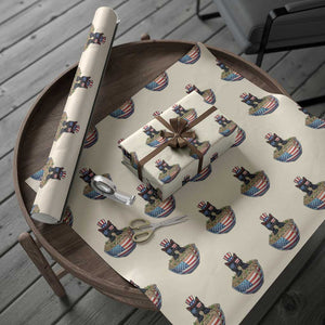 Funny Black Cats Eat Ramen Wrapping Paper Roll American Flag 4th Of July