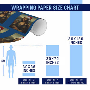 Funny Black Christmas Wrapping Paper Roll Vintage Mona Lisa Afro Santa Da Vinci Xmas TS10 Print Your Wear