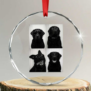 Funny Black Lab Crystal Glass Ornament Photobooth Selfie Dog Mom Gift TS12 Transparent Glass 3'' Circle Print Your Wear