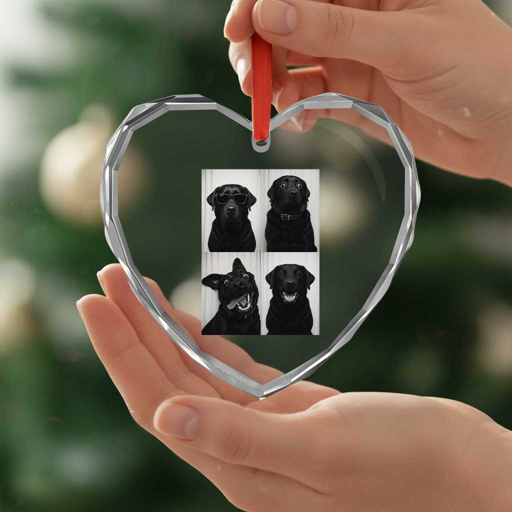 Funny Black Lab Heart Crystal Glass Ornament Photobooth Selfie Dog Mom Gift TS12 Print Your Wear