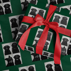 Funny Black Lab Wrapping Paper Roll Photobooth Selfie Dog Mom Gift TS12 Green Print Your Wear
