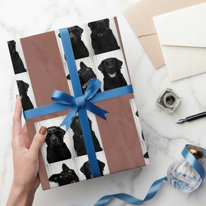 Funny Black Lab Wrapping Paper Roll Photobooth Selfie Dog Mom Gift TS12 Mocha Print Your Wear