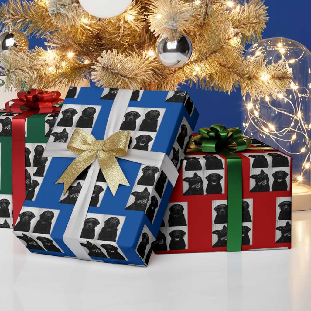 Funny Black Lab Wrapping Paper Roll Photobooth Selfie Dog Mom Gift TS12 Print Your Wear