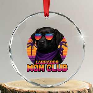 Funny Black Labrador Crystal Glass Ornament Dog Mom Retro Sunset Gift TS12 Transparent Glass 3'' Circle Print Your Wear