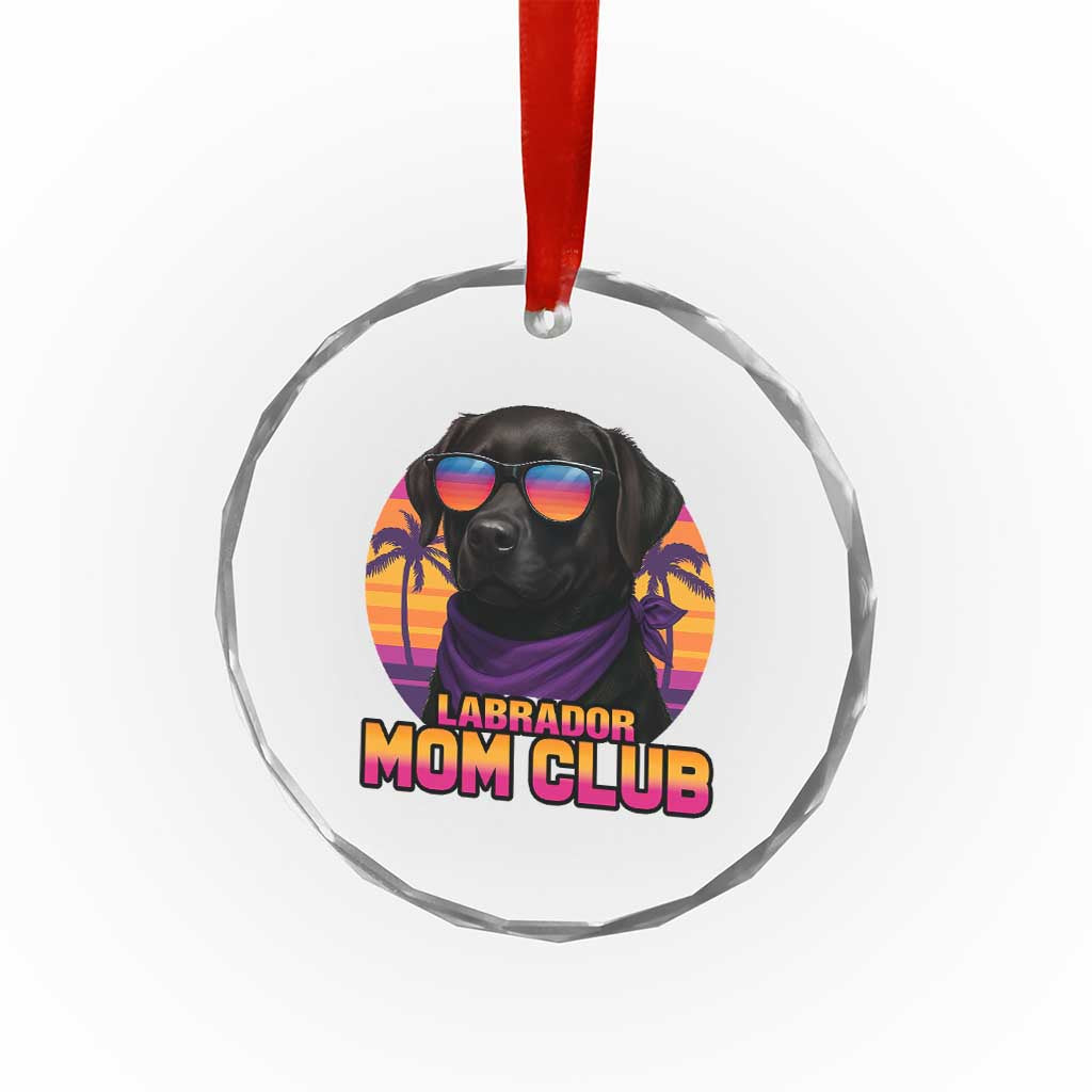 Funny Black Labrador Crystal Glass Ornament Dog Mom Retro Sunset Gift TS12 Print Your Wear