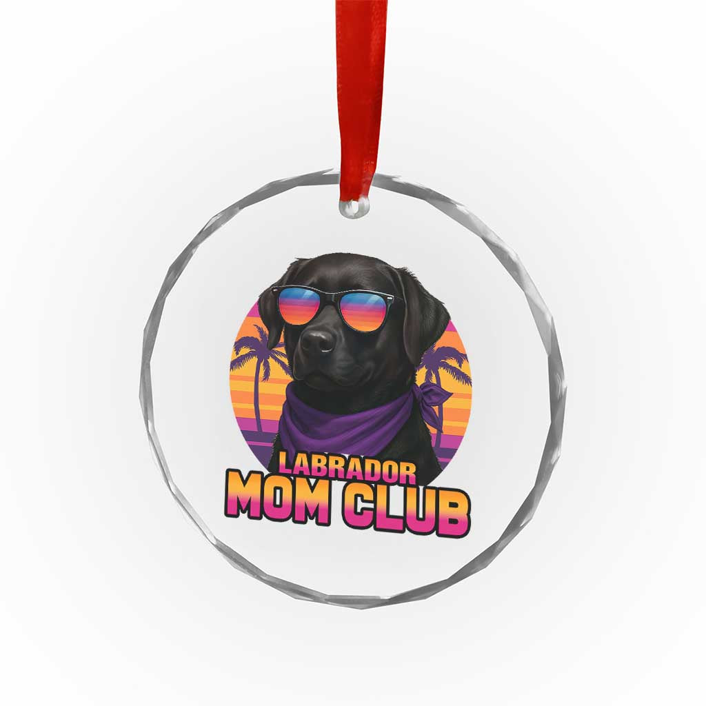 Funny Black Labrador Crystal Glass Ornament Dog Mom Retro Sunset Gift TS12 Print Your Wear