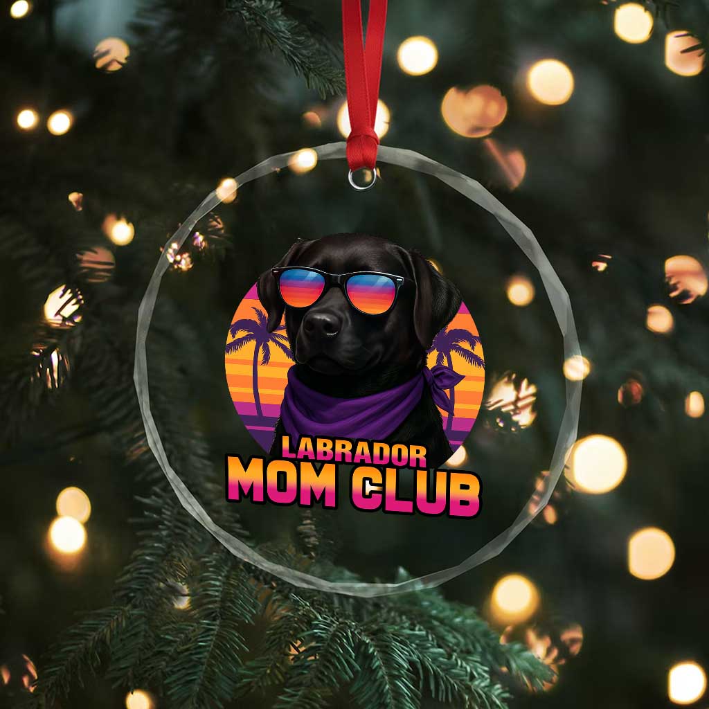 Funny Black Labrador Crystal Glass Ornament Dog Mom Retro Sunset Gift TS12 Print Your Wear