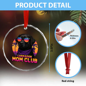 Funny Black Labrador Crystal Glass Ornament Dog Mom Retro Sunset Gift TS12 Print Your Wear