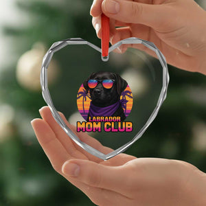 Funny Black Labrador Heart Crystal Glass Ornament Dog Mom Retro Sunset Gift TS12 Print Your Wear