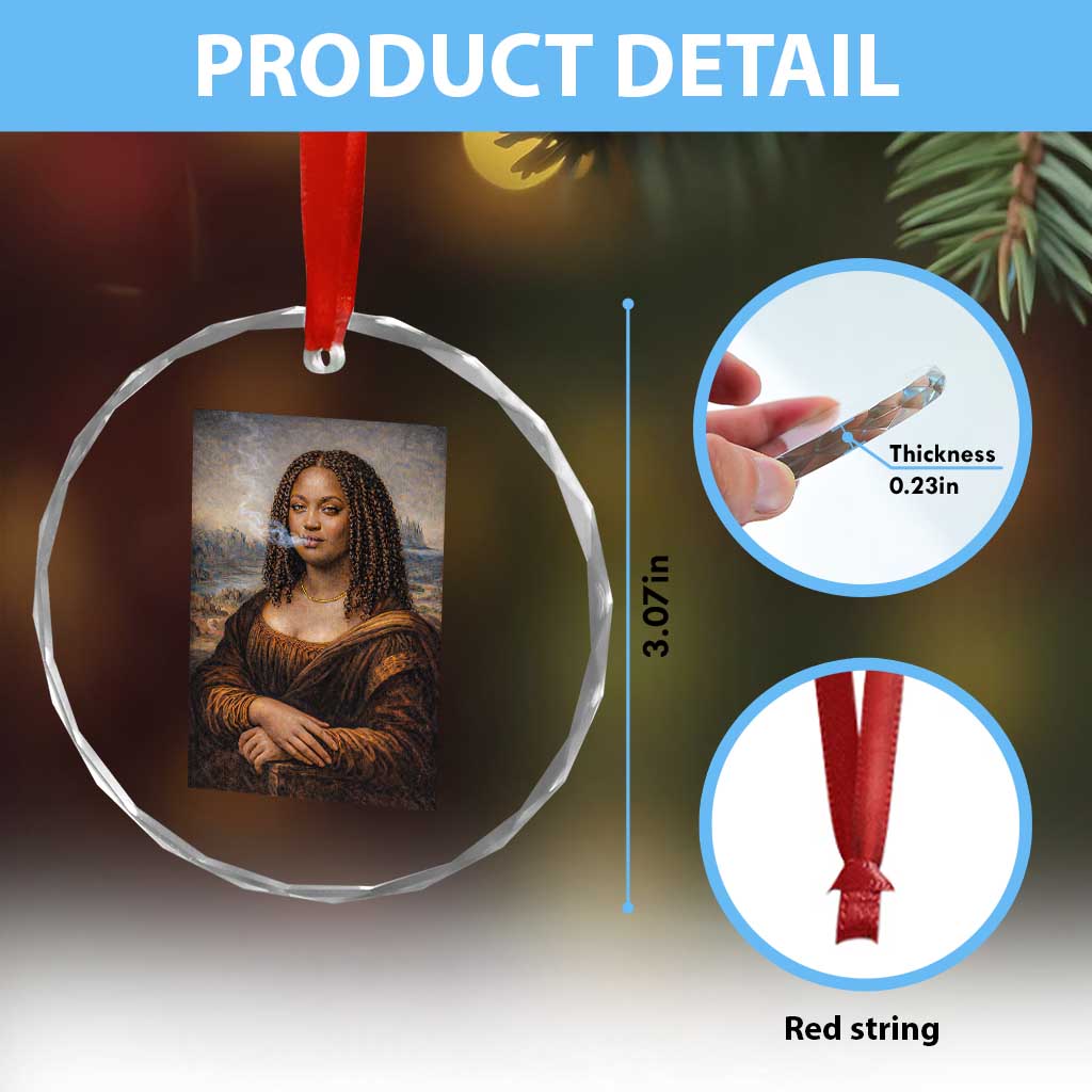 Funny Black Mona Lisa Crystal Glass Ornament African American Pride TS12 Print Your Wear