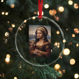Funny Black Mona Lisa Crystal Glass Ornament Melanin Queen Black History Month TS12 Print Your Wear