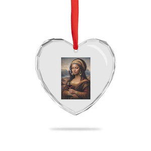 Funny Black Mona Lisa Heart Crystal Glass Ornament Melanin Queen Black History Month TS12 Print Your Wear