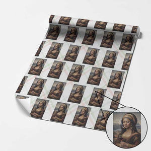 Funny Black Mona Lisa Wrapping Paper Roll Melanin Queen Black History Month TS12 Christmas Plaid Print Your Wear