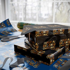 Funny Black Pride Have A Melanin Christmas Wrapping Paper Roll Culture Gift TS12 Black Print Your Wear