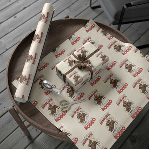 Funny Black Santa Bull Riding Christmas Wrapping Paper Roll I Do Not Deliver Gifts I Rodeo TS12 Beige Print Your Wear