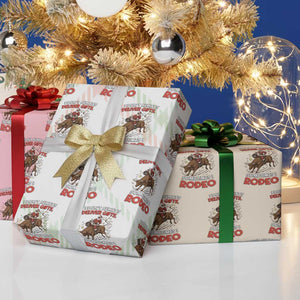 Funny Black Santa Bull Riding Christmas Wrapping Paper Roll I Do Not Deliver Gifts I Rodeo TS12 Print Your Wear