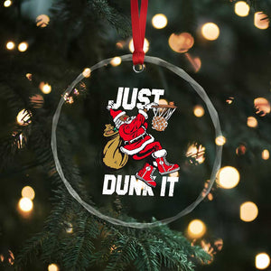 Funny Black Santa Christmas Basketball Crystal Glass Ornament Just Dunk It Xmas Sport TS11 Print Your Wear