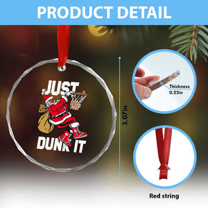 Funny Black Santa Christmas Basketball Crystal Glass Ornament Just Dunk It Xmas Sport TS11 Print Your Wear