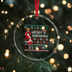 Funny Black Santa Christmas Basketball Crystal Glass Ornament Merry Swishmass Xmas Sport TS11 Print Your Wear