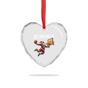 Funny Black Santa Christmas Basketball Heart Crystal Glass Ornament Out Here Ballin Xmas Santa Sport TS11 Print Your Wear