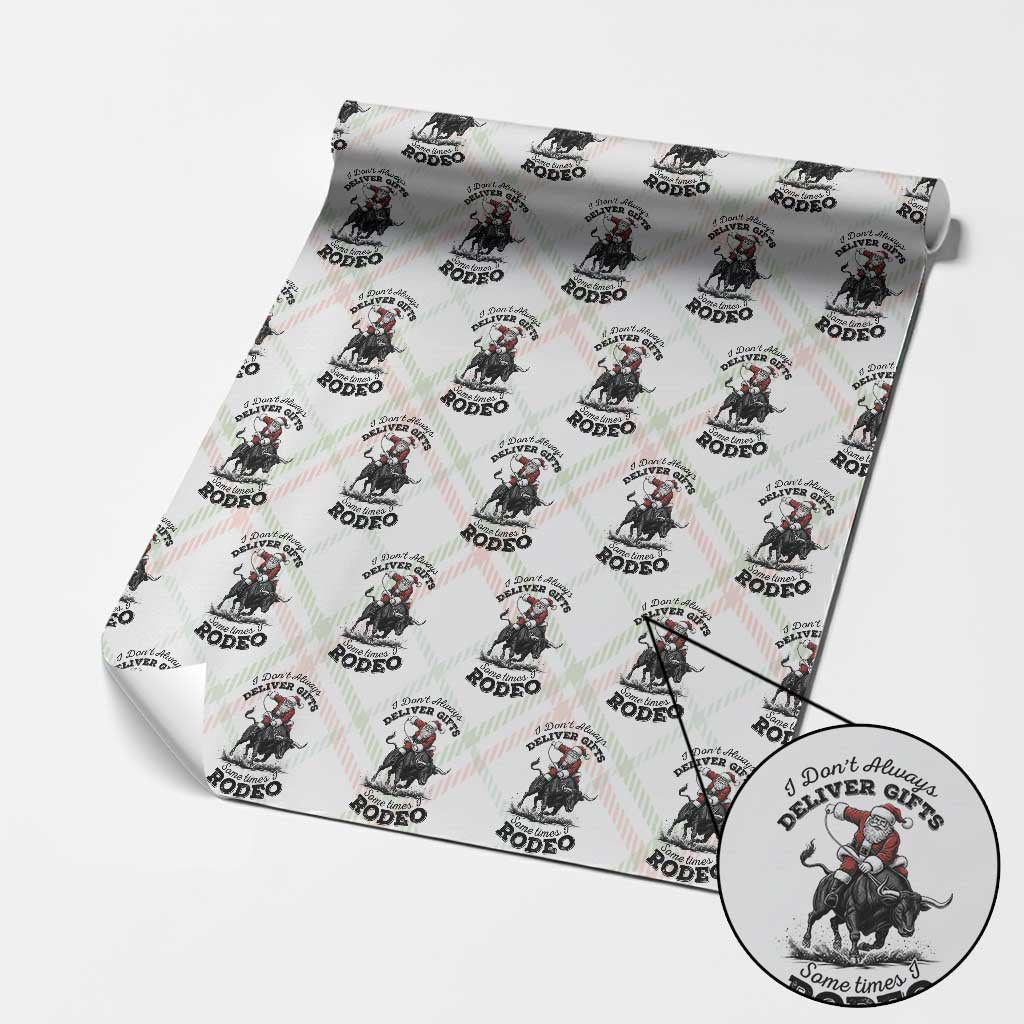 Funny Black Santa Cowboy Bull Rider Christmas Wrapping Paper Roll I Do Not Deliver Gifts I Rodeo TS12 Christmas Plaid Print Your Wear