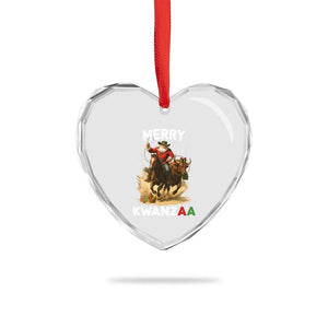 Funny Black Santa Cowboy Heart Crystal Glass Ornament Merry Kwanzaa Cultural Pride Gift TS12 Print Your Wear