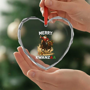 Funny Black Santa Cowboy Heart Crystal Glass Ornament Merry Kwanzaa Cultural Pride Gift TS12 Print Your Wear