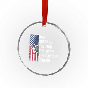 Funny Boat Captain Crystal Glass Ornament Dad Husband The Man The Myth The Captain Legend TS11 Print Your Wear