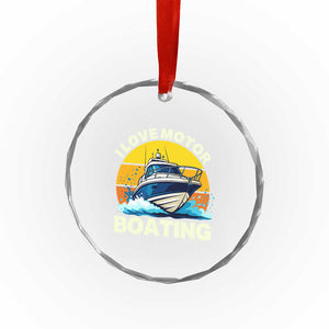 Funny Boater Crystal Glass Ornament I Love Motorboating TS14 Print Your Wear