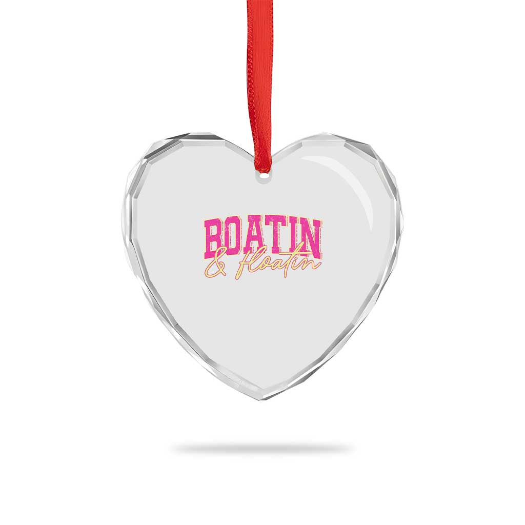 Funny Boating And Floatin Heart Crystal Glass Ornament Summer Vacation Boat Lake Life TS11 Print Your Wear