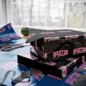 Funny Boating And Floatin Wrapping Paper Roll Summer Vacation Boat Lake Life TS11 Black Print Your Wear