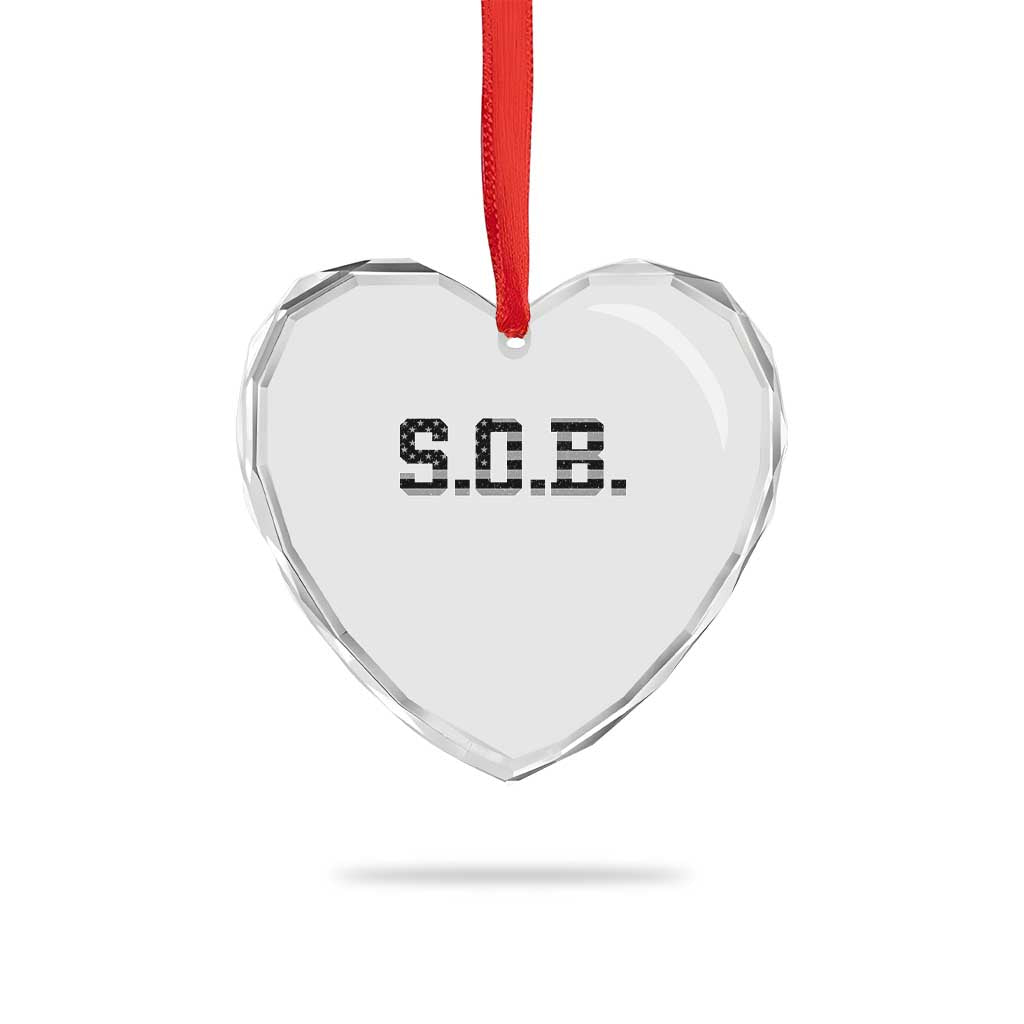 Funny Bob Heart Crystal Glass Ornament Fathers Day Dad Sweet Old Bob Retro USA Flag TS10 Print Your Wear