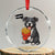 Funny Bonjour French Fries Crystal Glass Ornament Pitbull Dog Gift TS12 Transparent Glass 3'' Circle Print Your Wear