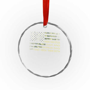Funny Bonus Dad Crystal Glass Ornament Step Dad Camo American Flag Fathers Day TS10 Print Your Wear
