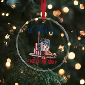 Funny Boot in Your Ass American Way Crystal Glass Ornament Patriotic Country Style USA Pride TS02 Print Your Wear