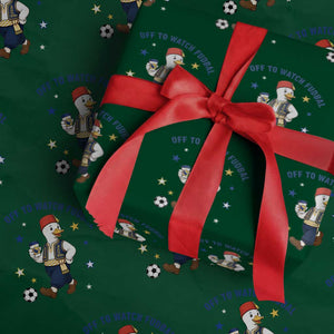 Funny Bosnia Goose Soccer Fan Gift Wrapping Paper Roll Off To Watch Fudbal