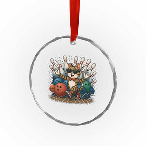 Funny Bowler Gift Crystal Glass Ornament Bowling Cat With Sunglasses TS12 Print Your Wear