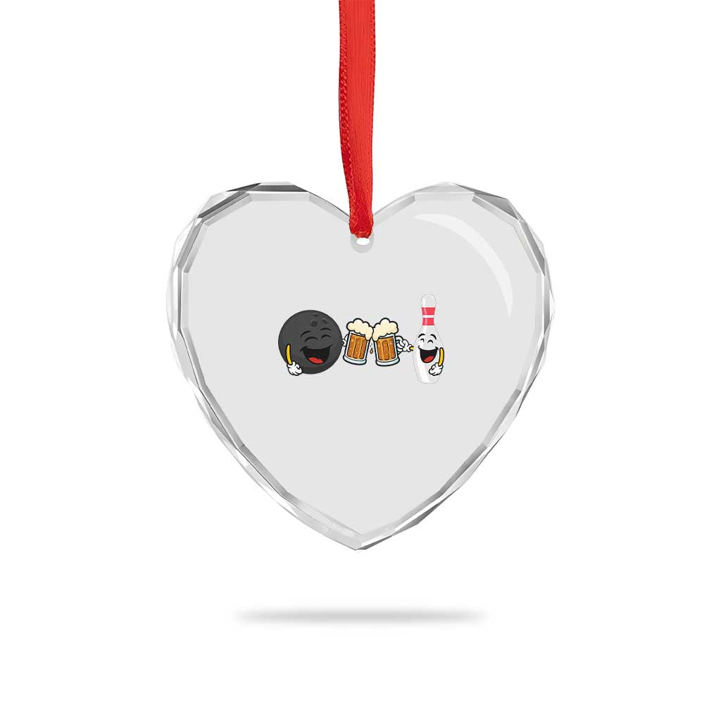 Funny Bowling And Beer Lover Gift Heart Crystal Glass Ornament TS12 Print Your Wear