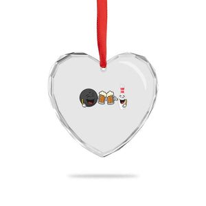 Funny Bowling And Beer Lover Gift Heart Crystal Glass Ornament TS12 Print Your Wear