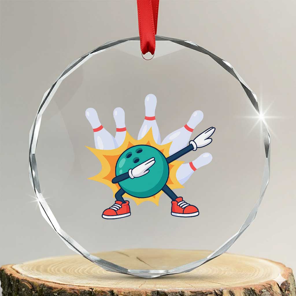 Funny Bowling Ball Dab Crystal Glass Ornament Sports Lover Gift TS12 Transparent Glass 3'' Circle Print Your Wear