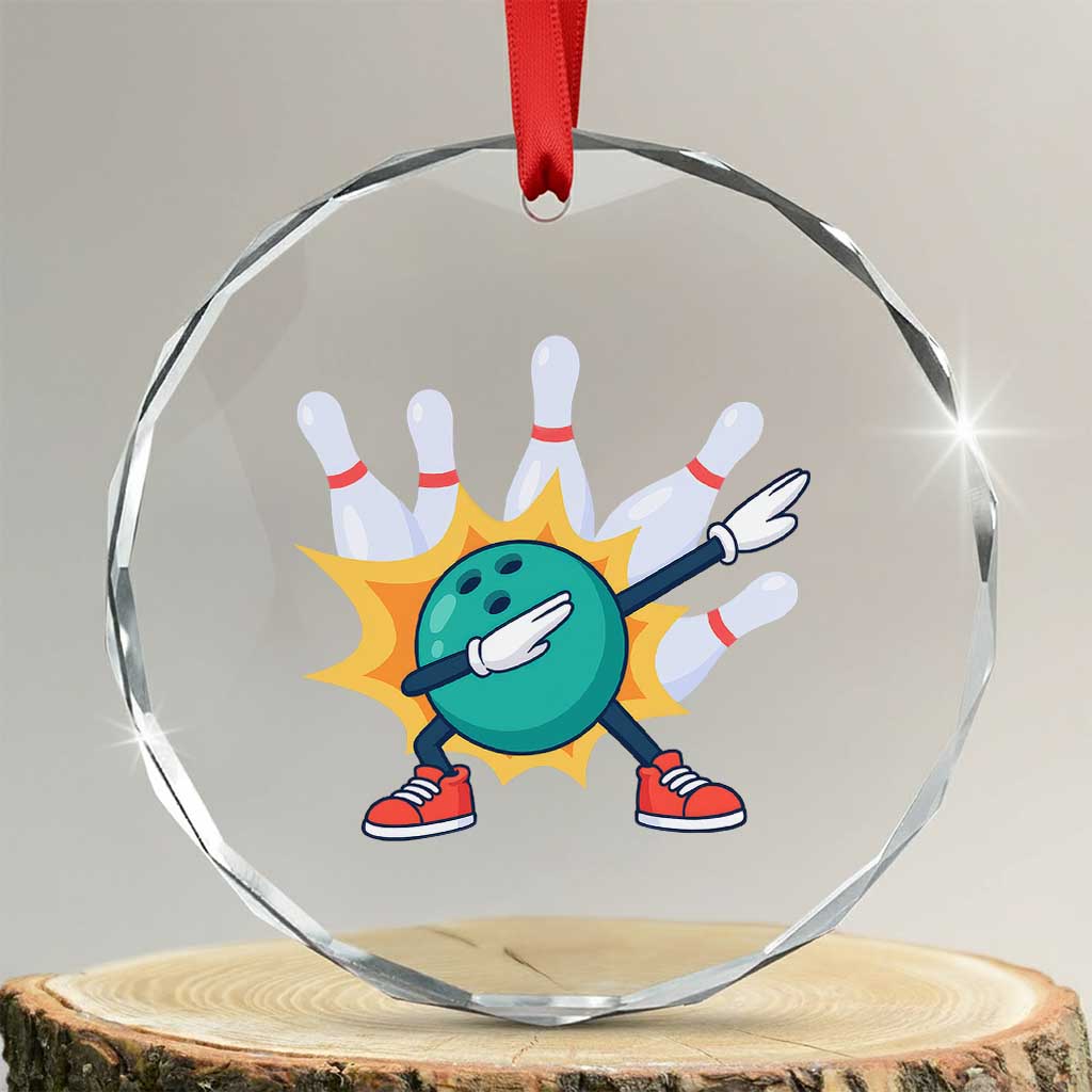 Funny Bowling Ball Dab Crystal Glass Ornament Sports Lover Gift TS12 Transparent Glass 3'' Circle Print Your Wear
