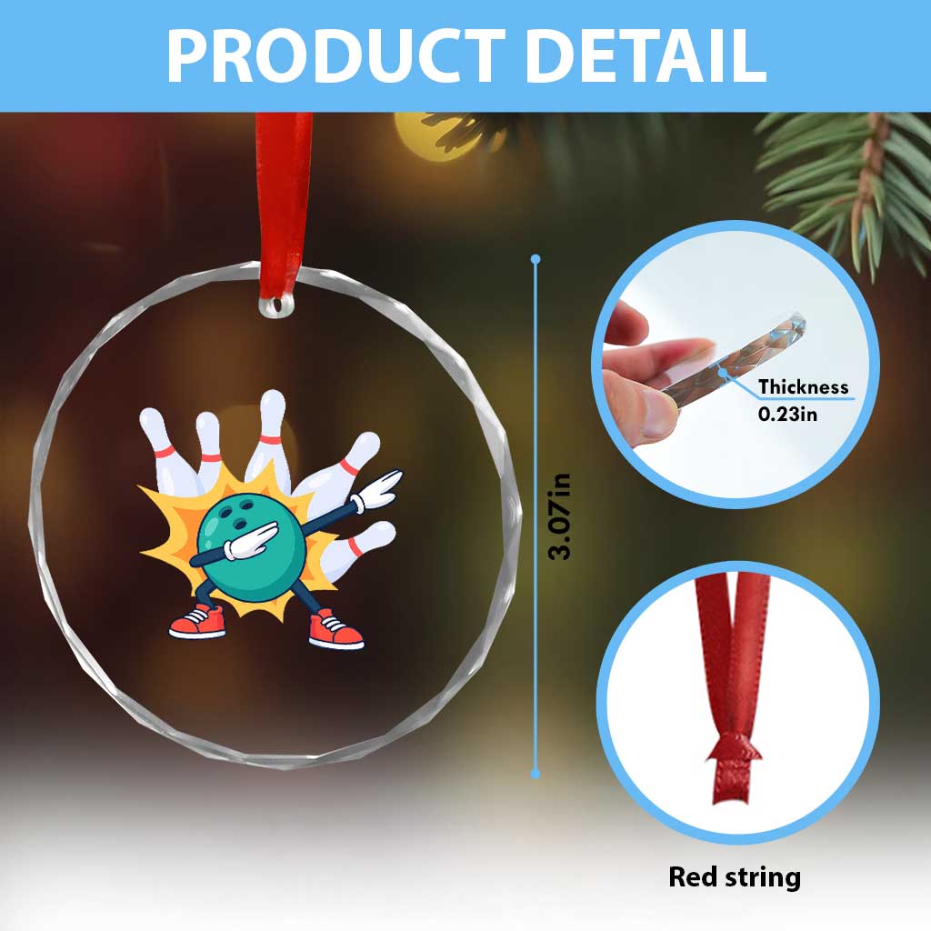 Funny Bowling Ball Dab Crystal Glass Ornament Sports Lover Gift TS12 Print Your Wear