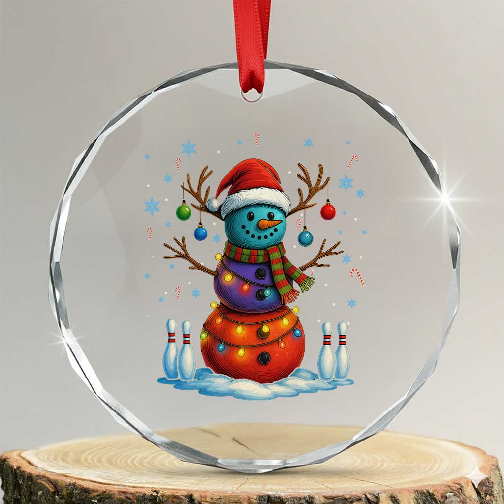 Funny Bowling Christmas Crystal Glass Ornament Gift For Bowler TS12 Transparent Glass 3'' Circle Print Your Wear